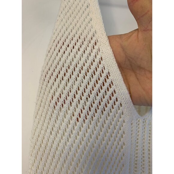 H&M Crochet Swim Cover-Up V-Neck Tank maxi Dress Cream L RR10485 GUC Sheer EUC - Picture 5 of 16